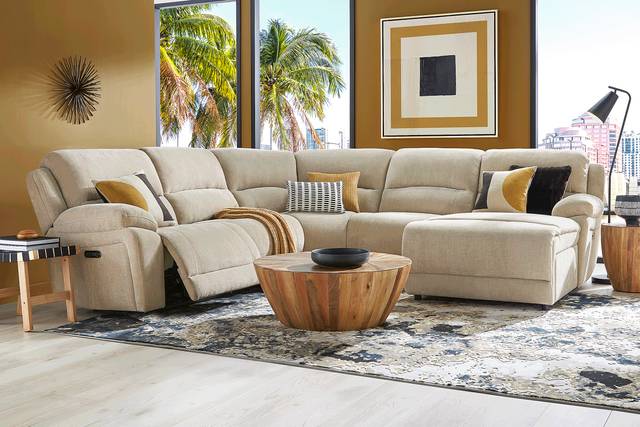 Douglas Park Sand 8 Pc Dual Power Reclining Sectional Living Room - Thumbnail - Image 1
