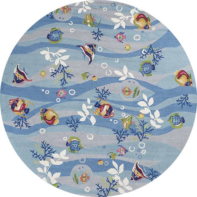 Dover Port Blue 7'6 Round Rug - Thumbnail - Image 1