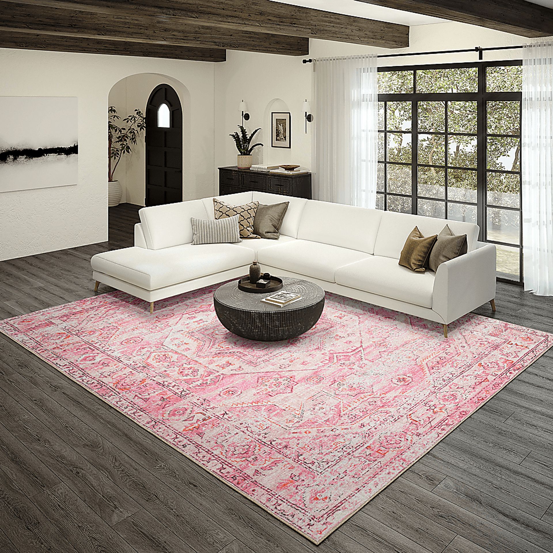 Doverfield Pink 3' x 5' Rug - Image 5