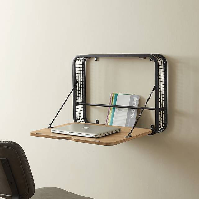 Dovewood Brown Wall Mount Desk - Thumbnail - Image 4