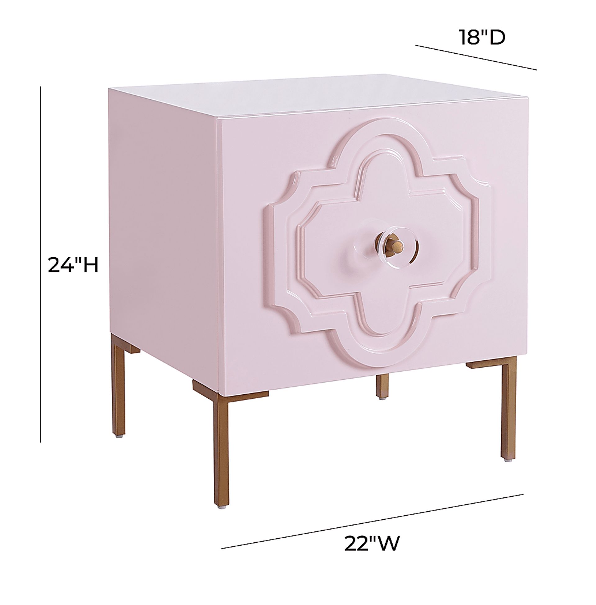 Doveylee Pink Nightstand - Image 8