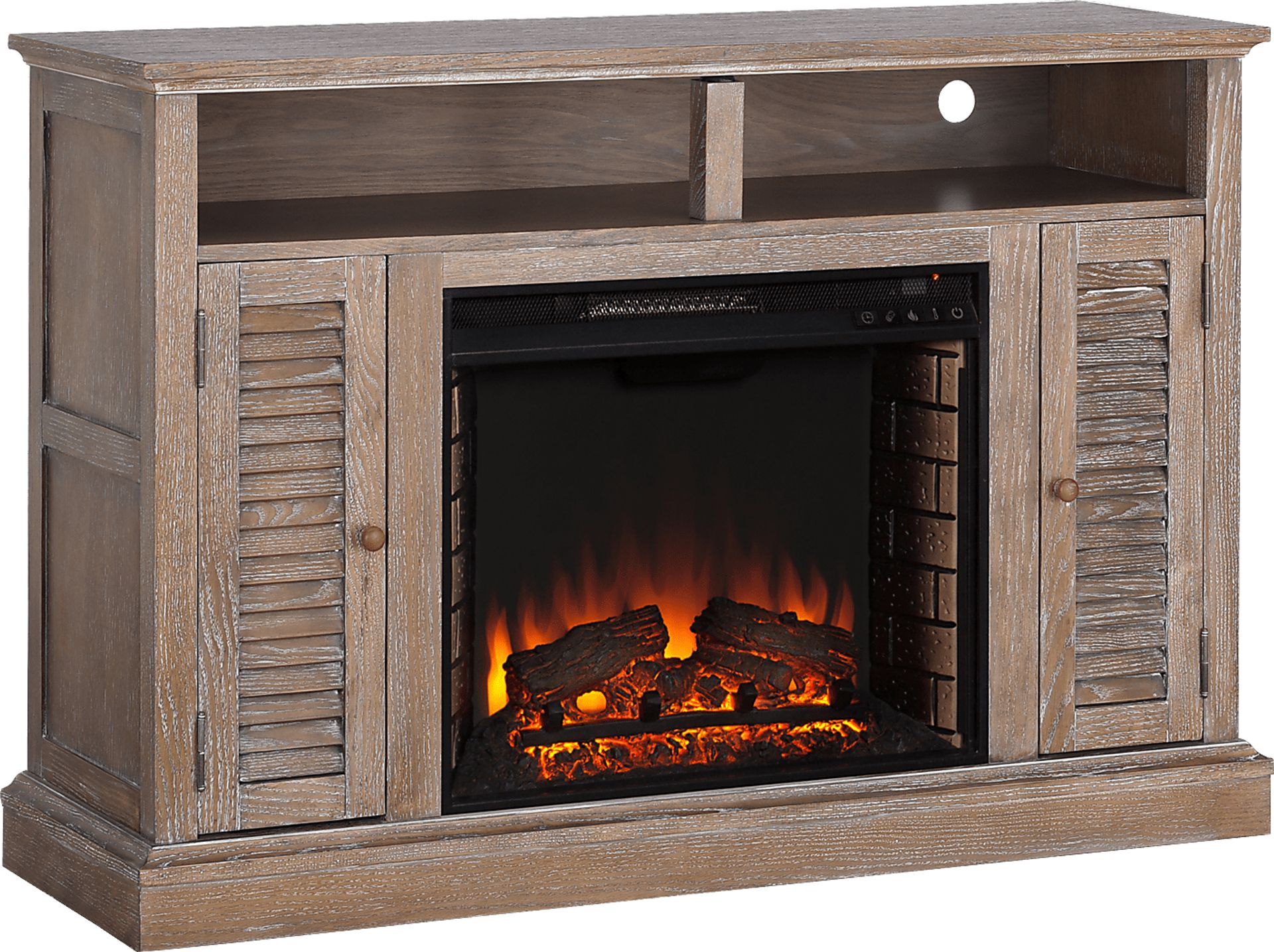 Dovnick Oak 48 in. Console with Electric Fireplace - Image 1