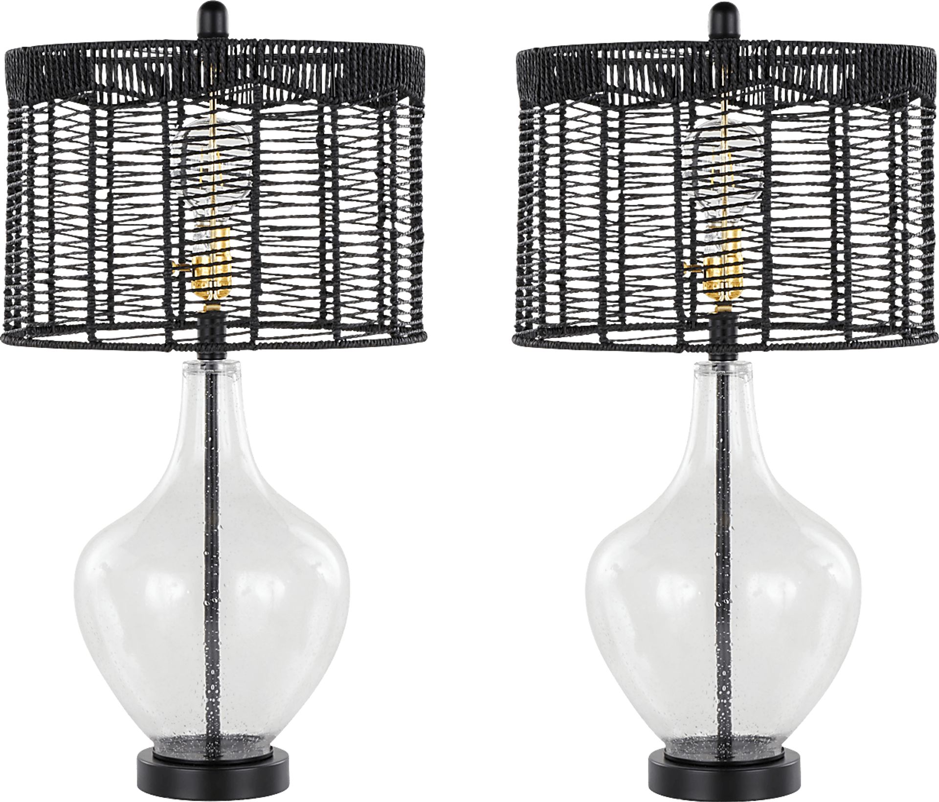 Dowell Bend Black Table Lamps, Set of 2 - Image 1