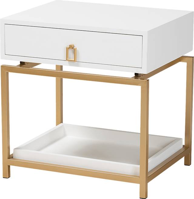 Dowgate White End Table - Thumbnail - Image 1