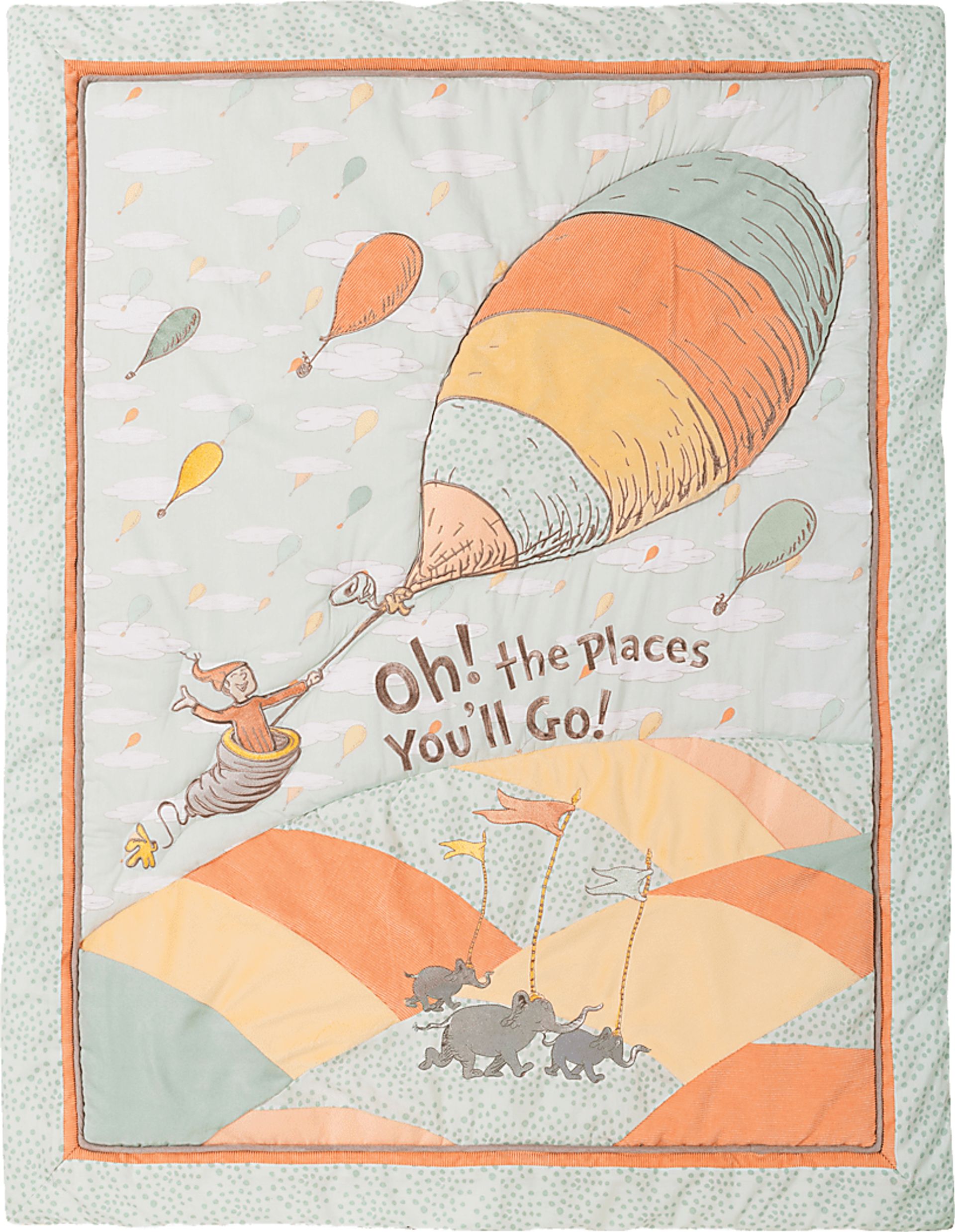 Dr. Seuss Oh, the Places You'll Go! Beige 5 Pc Baby Bedding Set - Image 9