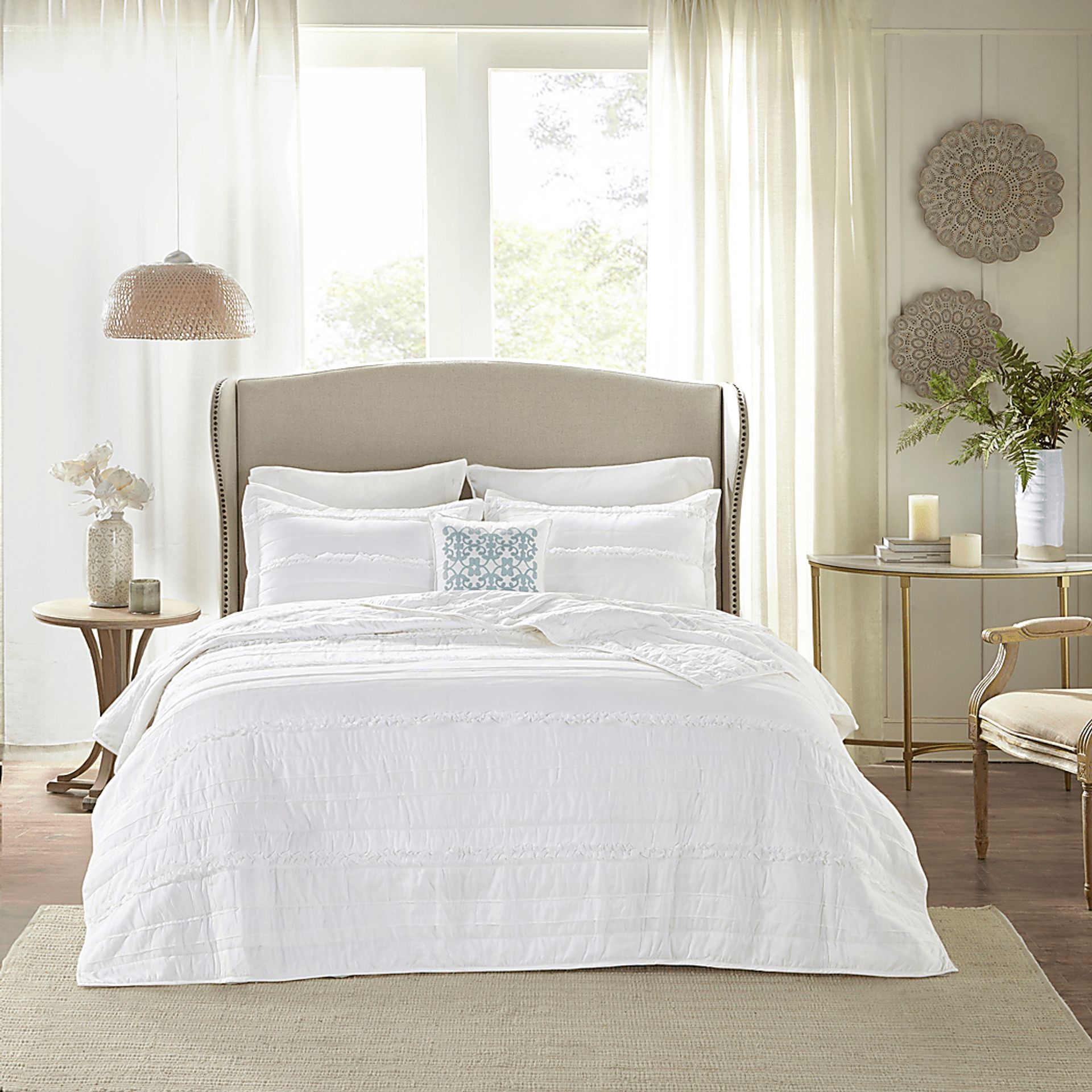 Dracaena White 4 Pc Full/Queen Quilt Set - Image 4