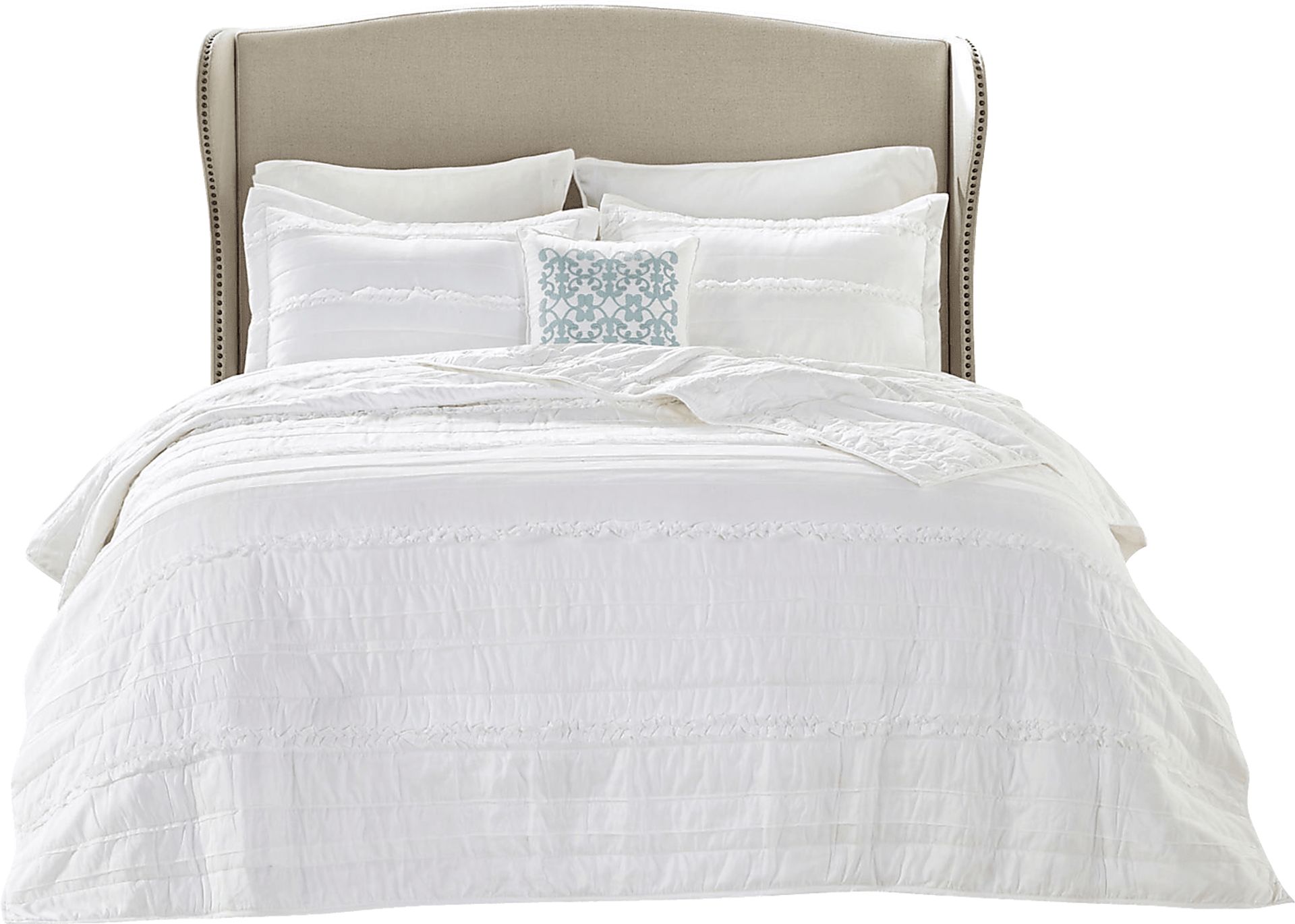 Dracaena White 4 Pc Full/Queen Quilt Set - Image 10