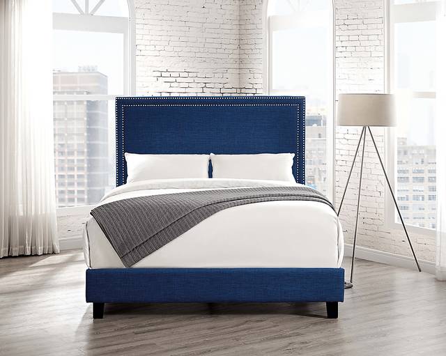 Draeger Blue Queen Platform Bed - Thumbnail - Image 2