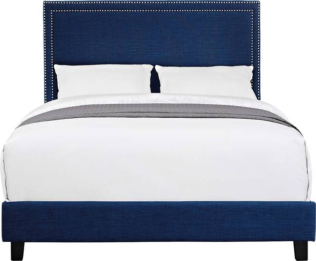 Draeger Blue Queen Platform Bed - Thumbnail - Image 3