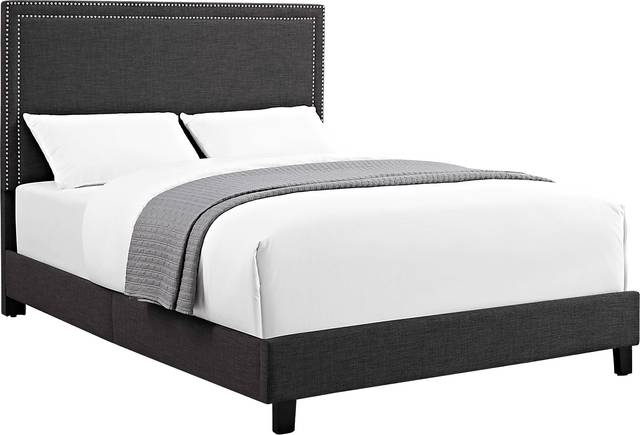 Draeger Charcoal Queen Platform Bed - Thumbnail - Image 1