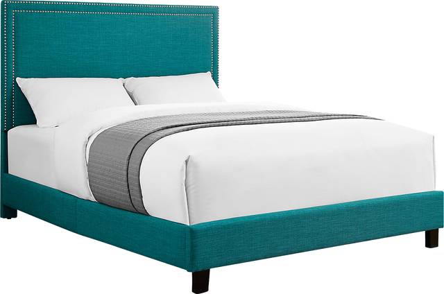 Draeger Teal Queen Platform Bed - Thumbnail - Image 1