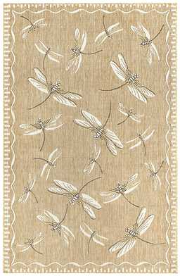 Dragonfly Dance Sand Beige Outdoor Rug | Rooms to Go