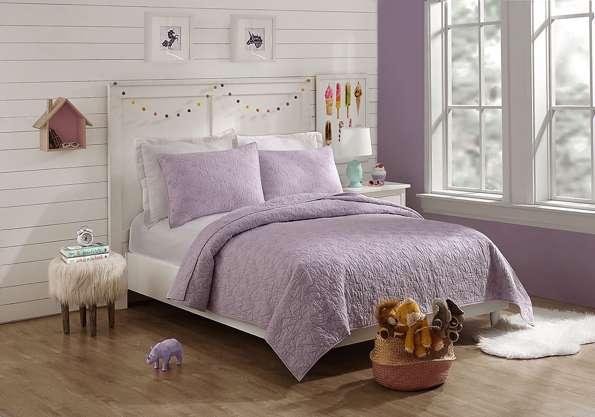 Draya Purple 3 Pc Full/Queen Comforter Set - Image 2