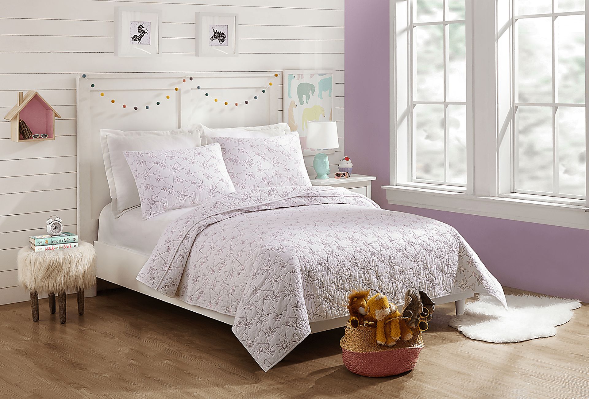 Draya White 3 Pc Full/Queen Comforter Set - Image 2