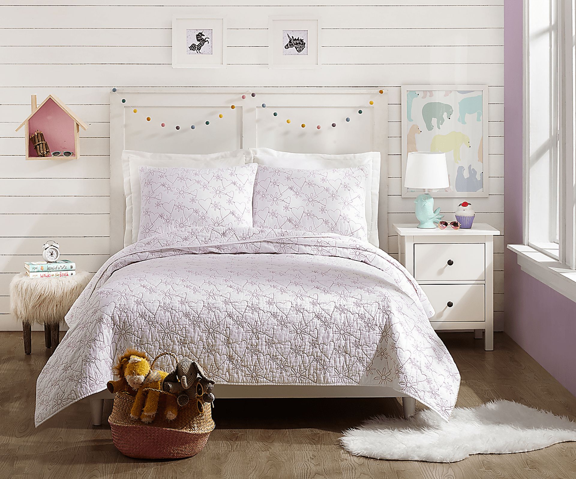 Draya White 3 Pc Full/Queen Comforter Set - Image 1