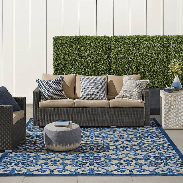 Drayce Blue 5' x 8' Indoor/Outdoor Rug - Thumbnail - Image 7