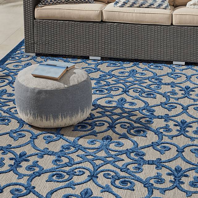 Drayce Blue 5' x 8' Indoor/Outdoor Rug - Thumbnail - Image 8