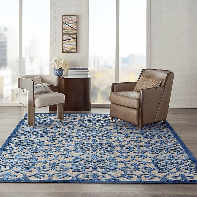 Drayce Blue 5' x 8' Indoor/Outdoor Rug - Thumbnail - Image 9