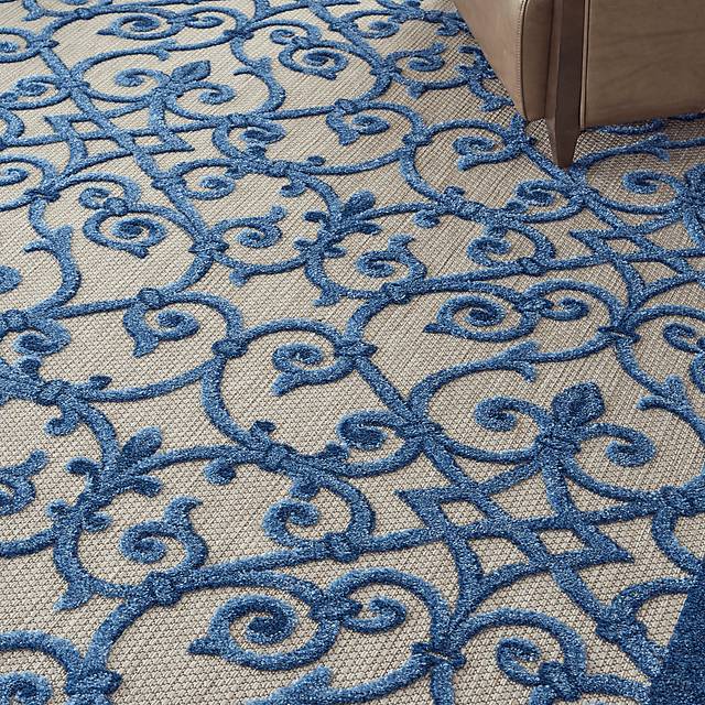 Drayce Blue 5' x 8' Indoor/Outdoor Rug - Thumbnail - Image 10