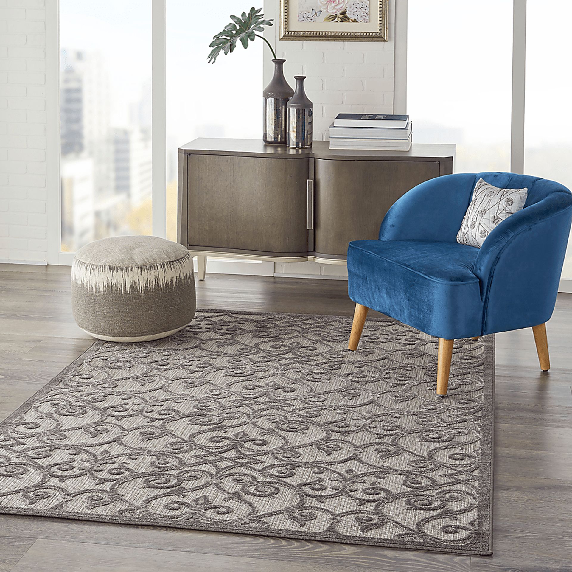 Drayce Gray 8' x 11' Indoor/Outdoor Rug - Image 7