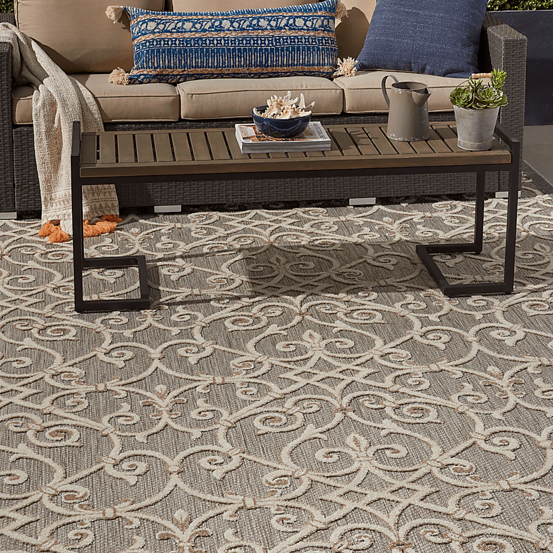Drayce Natural 8' x 11' Indoor/Outdoor Rug - Image 9