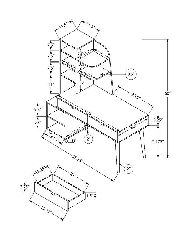 Drayebrooke Taupe Desk - Thumbnail - Image 4