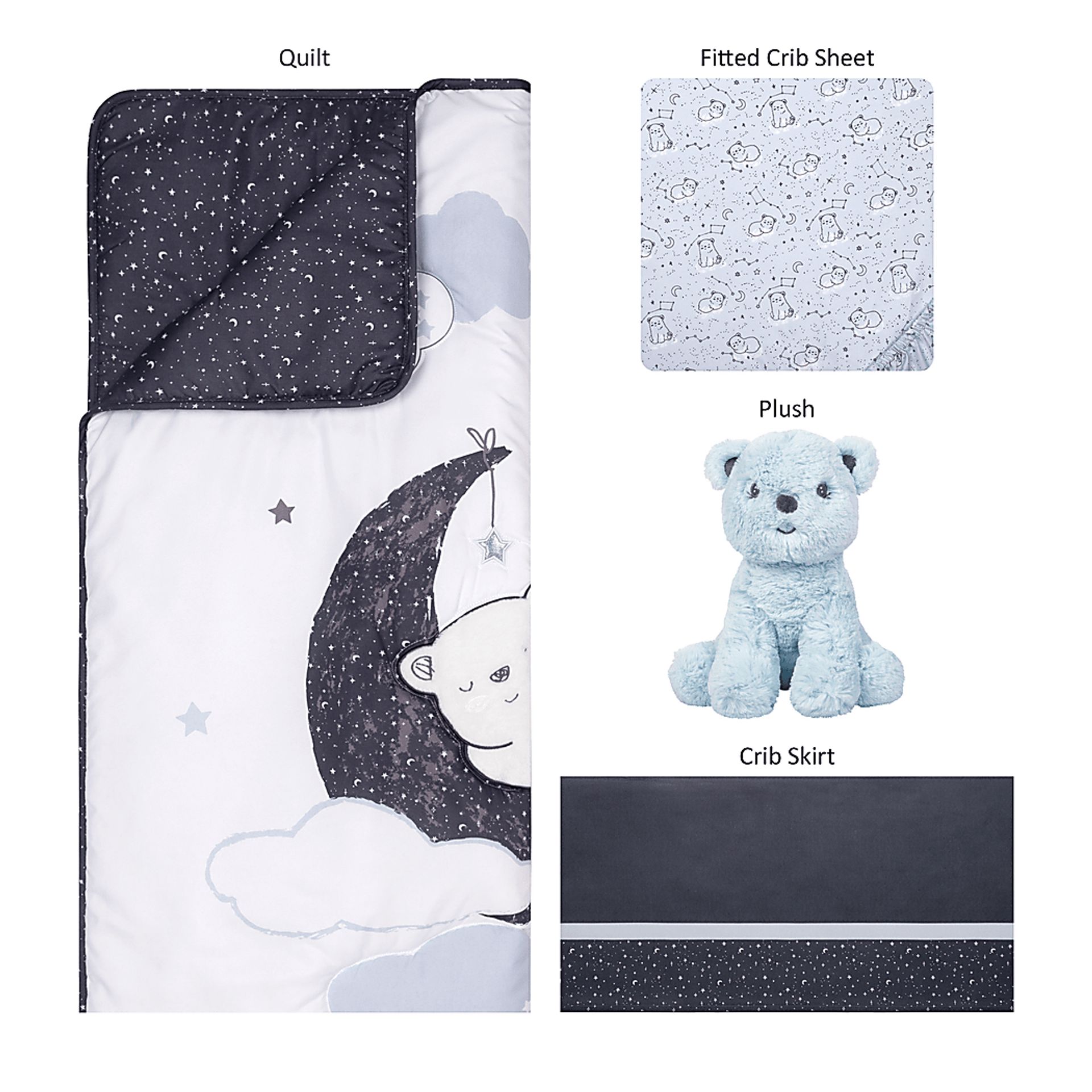 Dreamy Bear White 4 Pc Baby Bedding Set - Image 2