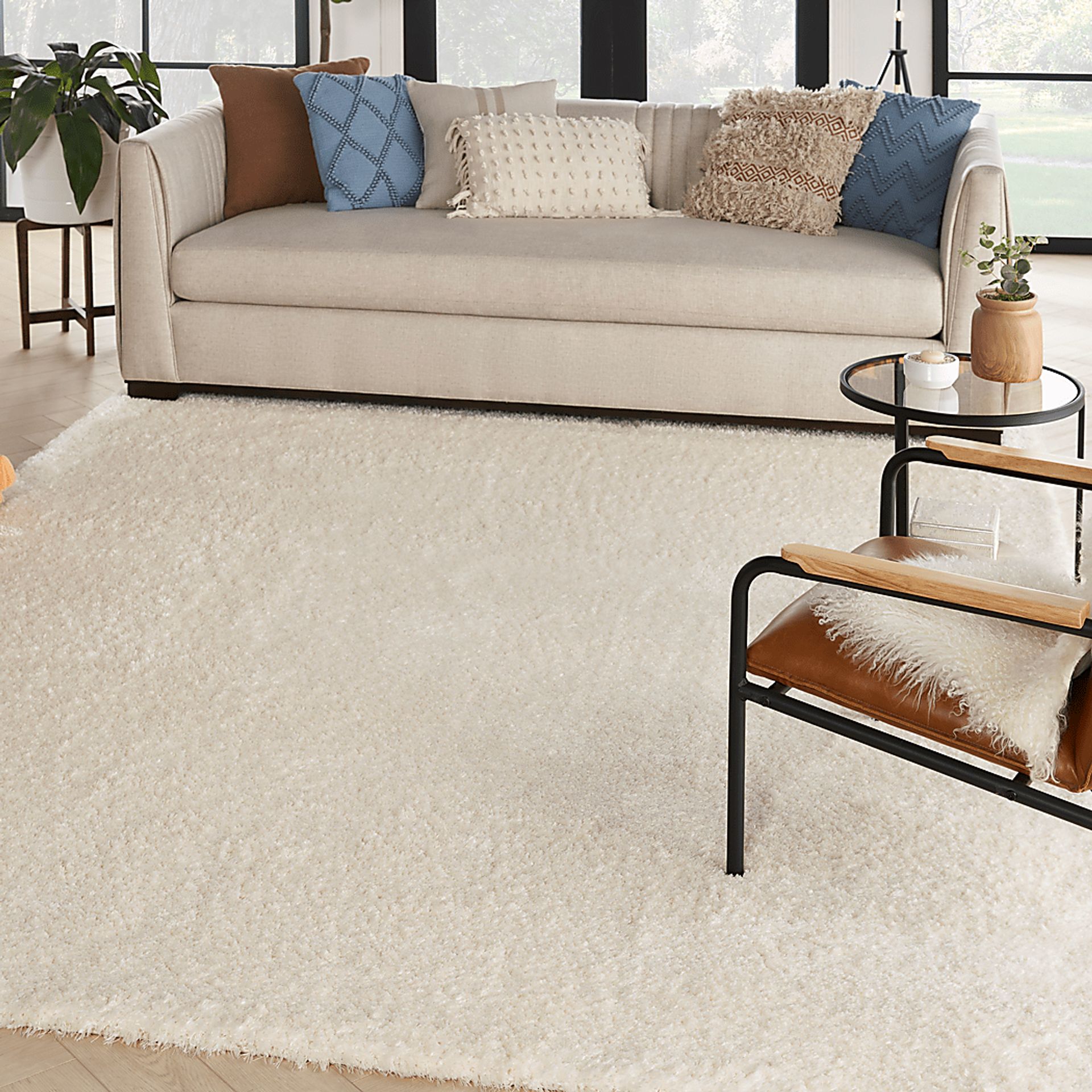 Dreamy Shag Ivory 5'3 x 7'3 Rug - Image 3