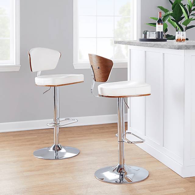 Dreem White Adjustable Swivel Counter Height Stool, Set of 3 - Thumbnail - Image 3