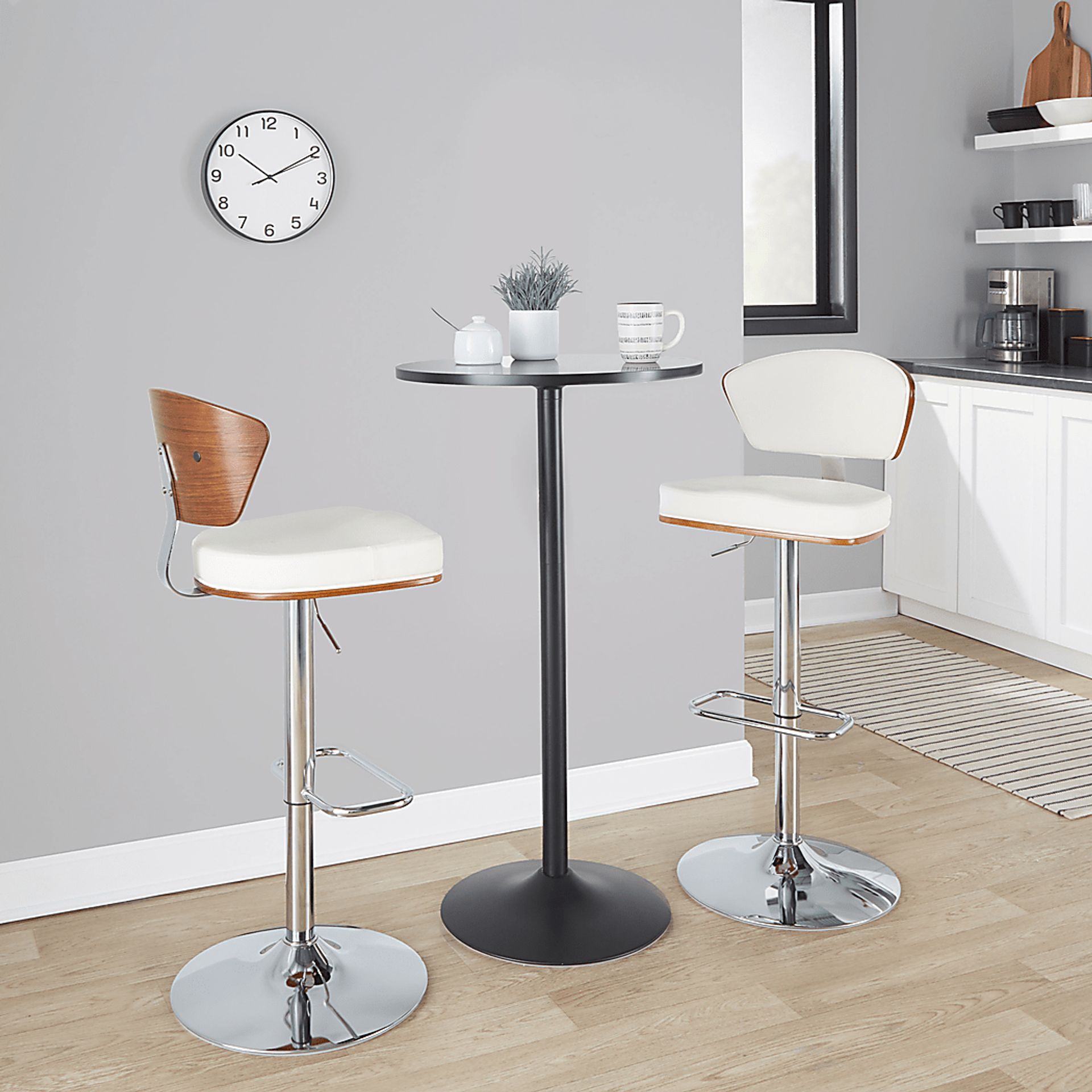 Dreem White Adjustable Swivel Counter Height Stool, Set of 3 - Image 4