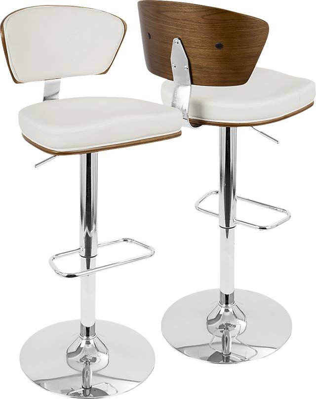 Dreem White Adjustable Swivel Counter Height Stool, Set of 3 - Thumbnail - Image 7