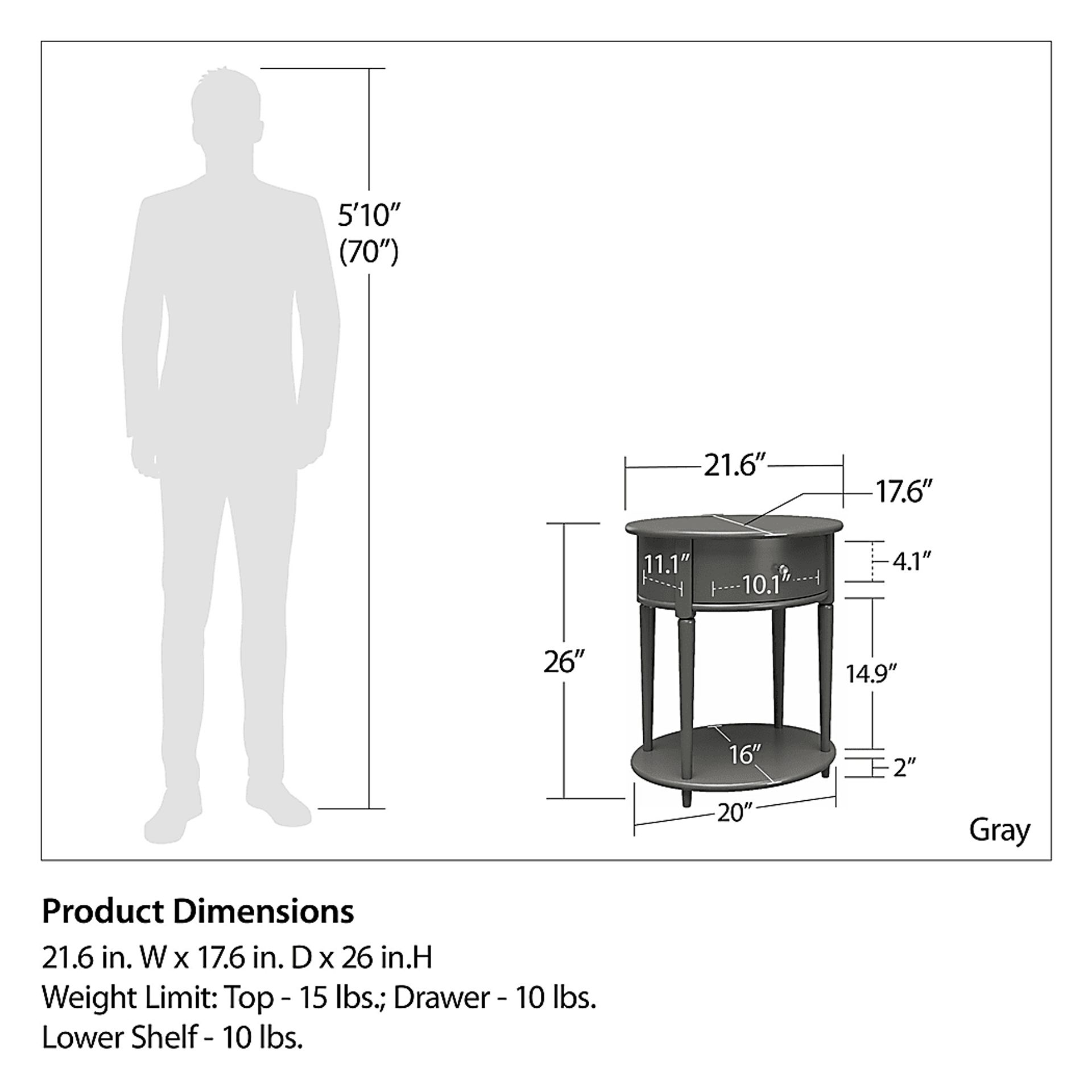 Drever Gray End Table - Image 3