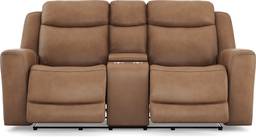 dual power reclining console loveseat