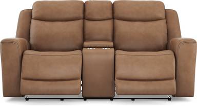 dual power reclining console loveseat