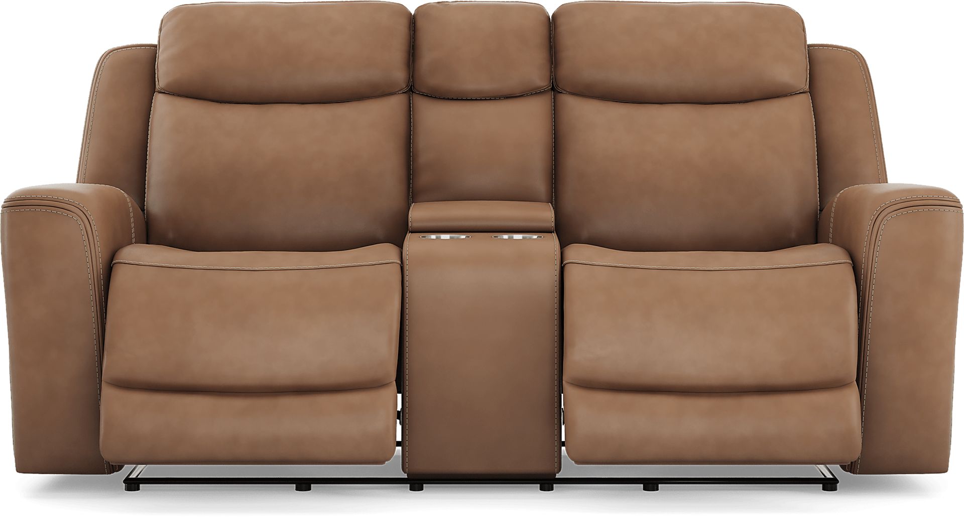Davidson Caramel Leather 7 Pc Dual Power Reclining Living Room - Image 10