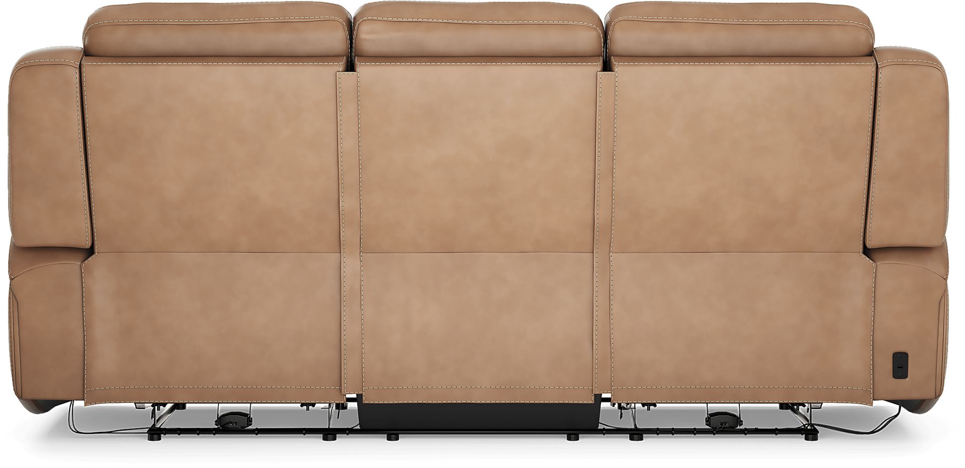 Davidson Caramel Leather 7 Pc Dual Power Reclining Living Room - Image 4