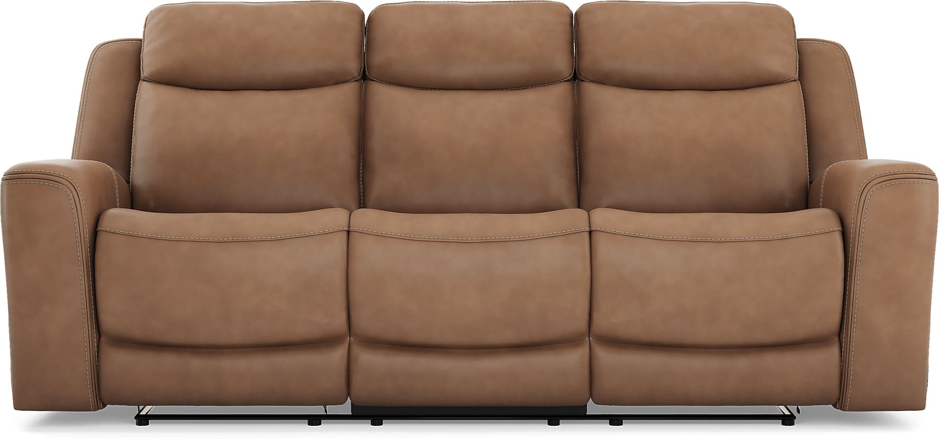 Davidson Caramel Leather 7 Pc Dual Power Reclining Living Room - Image 5