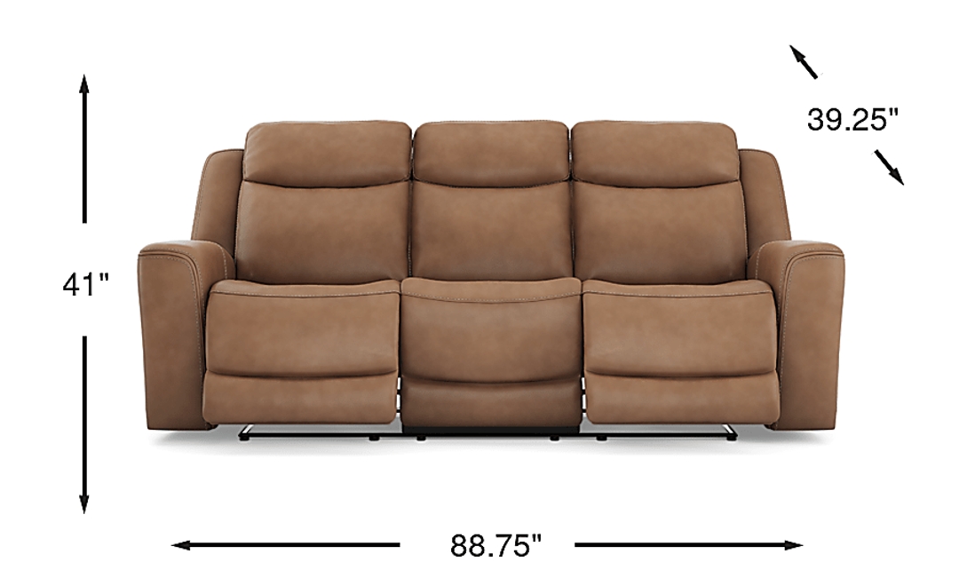 Davidson Leather Dual Power Reclining Sofa