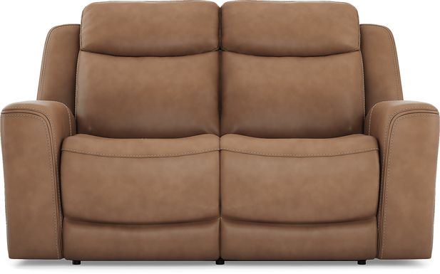 Davidson Caramel Leather Loveseat