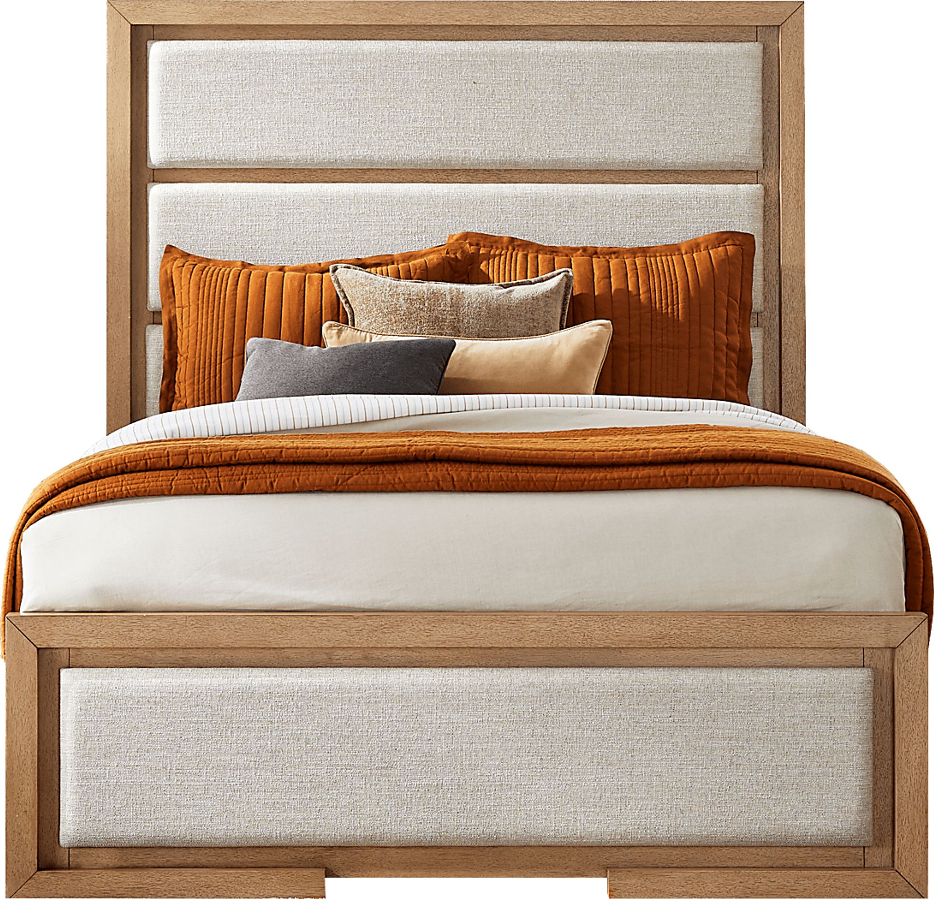 Alpine Lake Light Oak 7 Pc Queen Upholstered Bedroom - Image 2