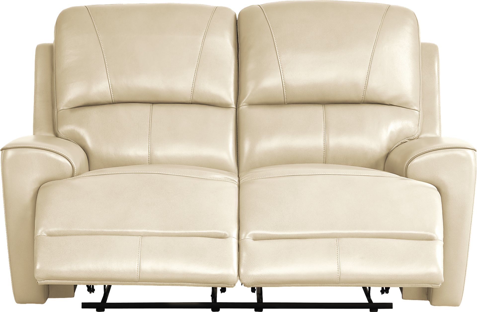 Fremont Almond Leather 5 Pc Reclining Living Room with Dual Power Reclining Sofa - Image 9