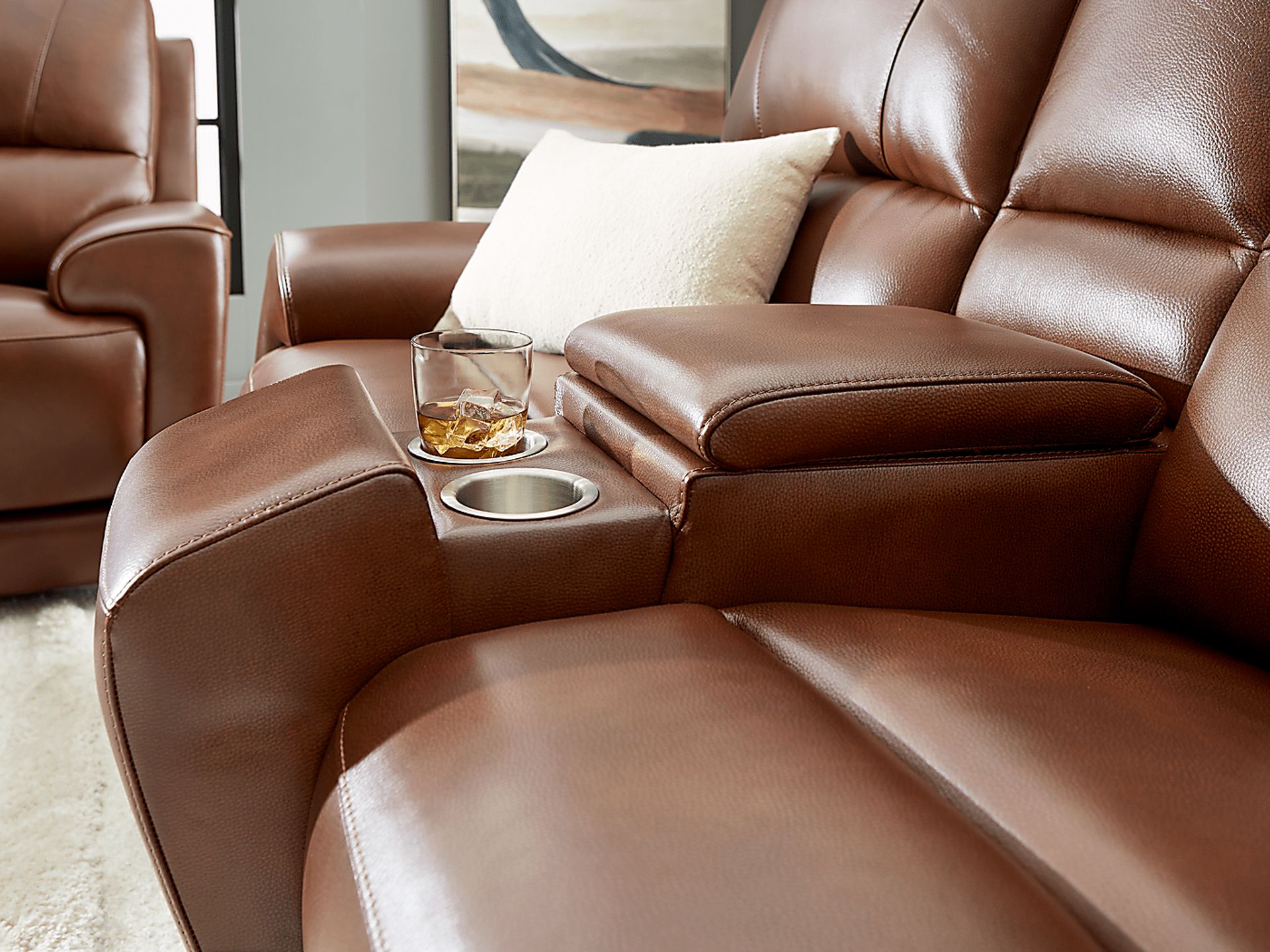Fremont Brown Leather 5 Pc Dual Power Reclining Living Room - Image 10