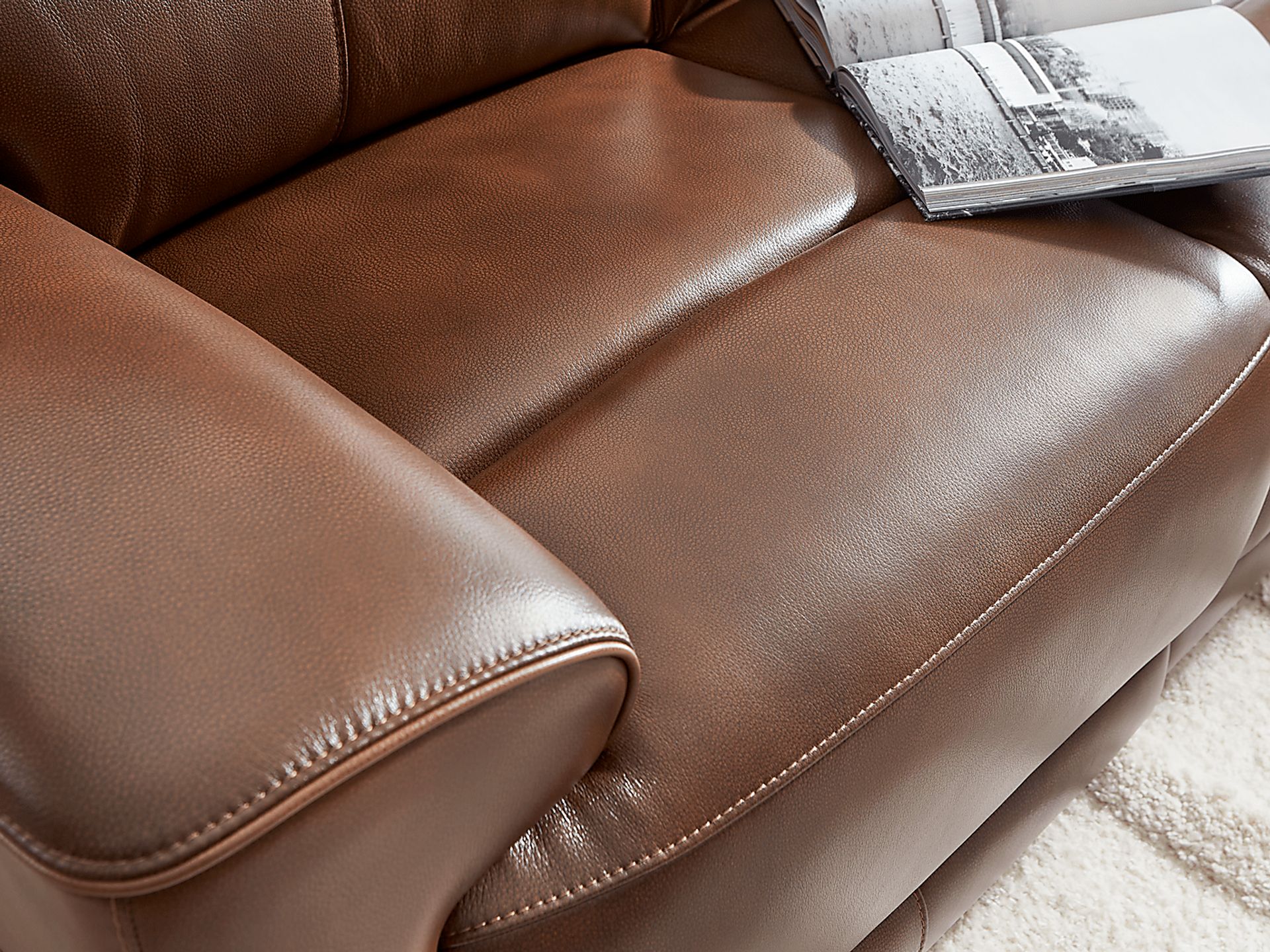 Fremont Brown Leather 2 Pc Living Room with Dual Power Reclining Sofa - Image 5