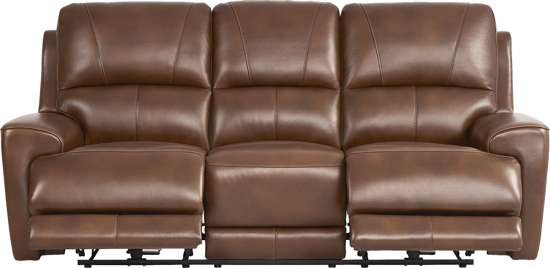 Fremont Brown Leather 2 Pc Living Room with Dual Power Reclining Sofa - Image 2