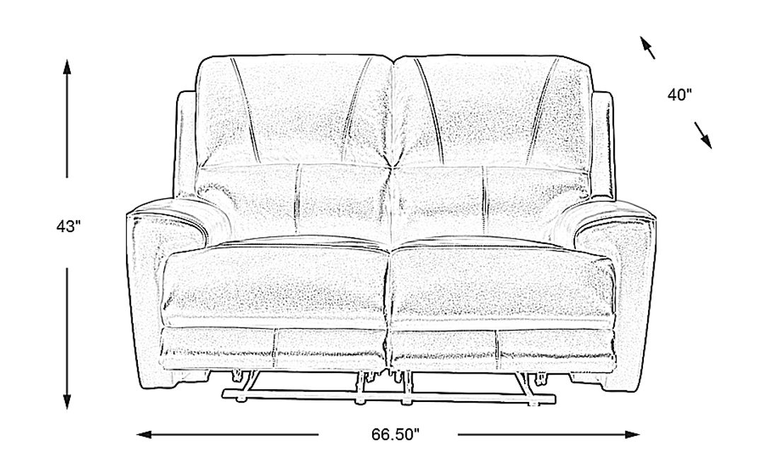 Fremont Leather Non-Power Reclining Loveseat