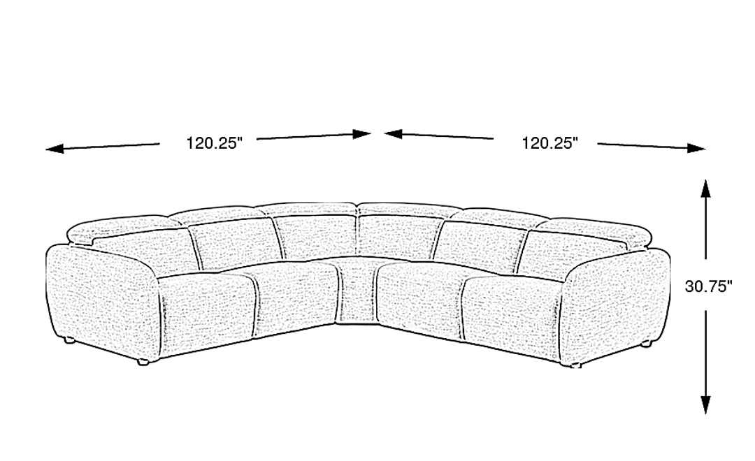 Westlake 5 Pc Dual Power Reclining Sectional