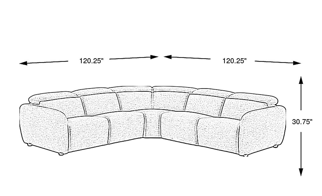 Westlake 5 Pc Dual Power Reclining Sectional