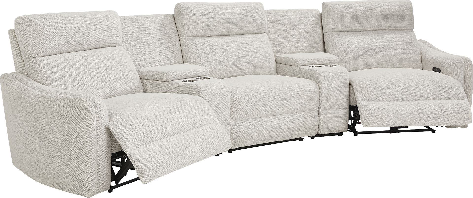 Yountville White 10 Pc Dual Power Reclining Sectional Living Room - Image 4