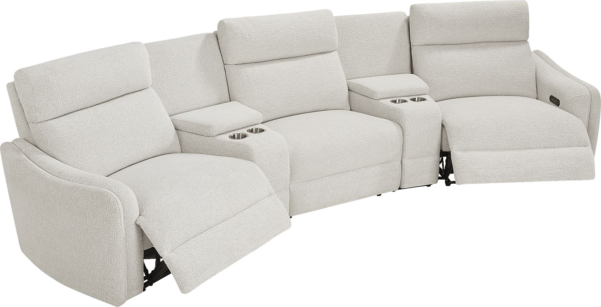 Yountville White 10 Pc Dual Power Reclining Sectional Living Room - Image 7