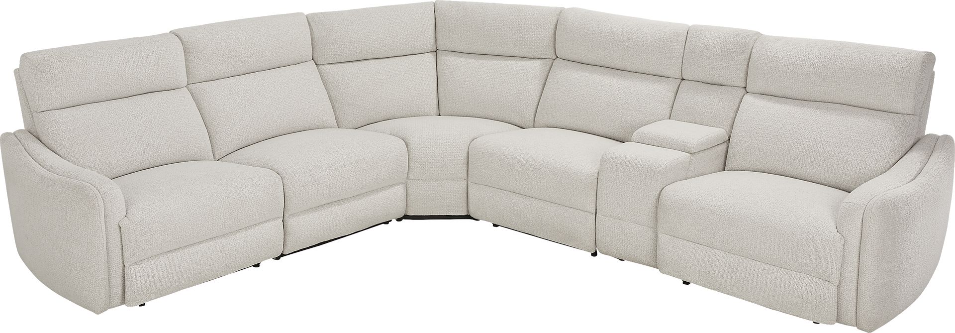 Yountville White 6 Pc Dual Power Reclining Sectional - Image 3